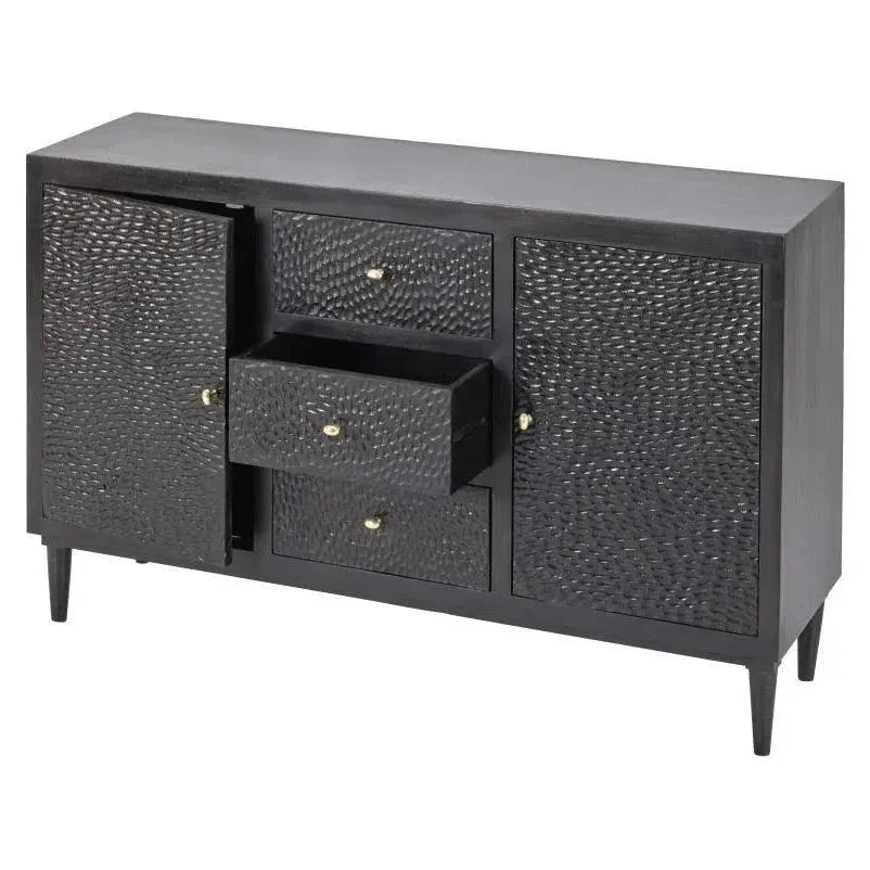 3 Drawer and 2 Door Wood Black Sideboard - LOOMLAN - LOOMLAN - Sideboards