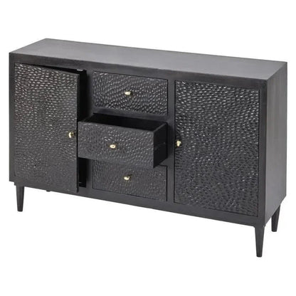 3 Drawer and 2 Door Wood Black Sideboard - LOOMLAN - LOOMLAN - Sideboards