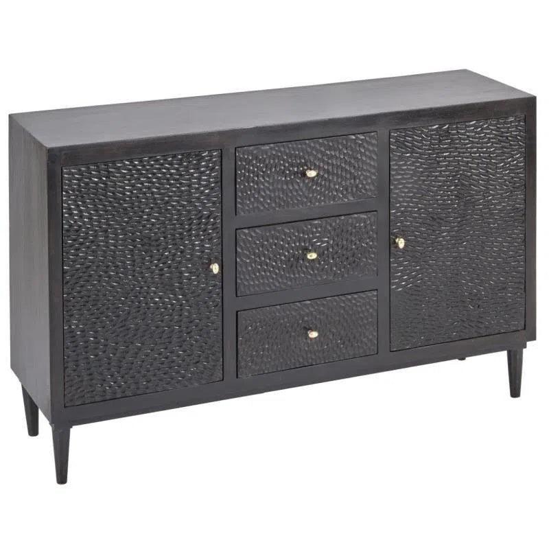 3 Drawer and 2 Door Wood Black Sideboard - LOOMLAN - LOOMLAN - Sideboards