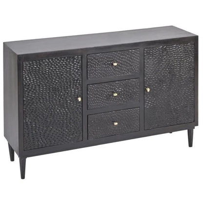 3 Drawer and 2 Door Wood Black Sideboard - LOOMLAN - LOOMLAN - Sideboards