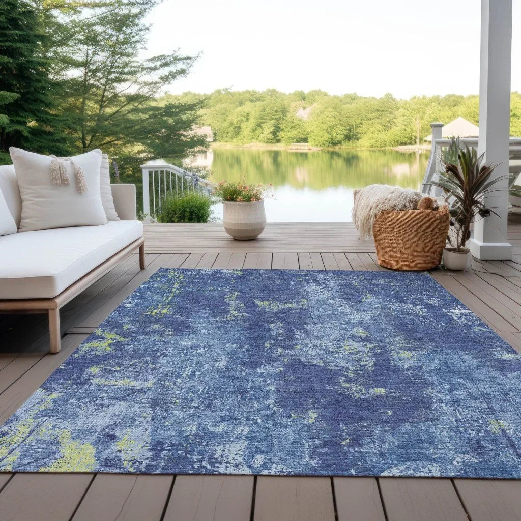 Veldan Blue Washable Indoor - Outdoor Rug - LOOMLAN - LOOMLAN Rugs - Outdoor Rugs