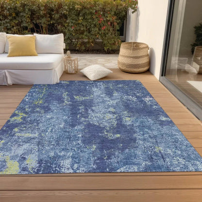 Veldan Blue Washable Indoor - Outdoor Rug - LOOMLAN - LOOMLAN Rugs - Outdoor Rugs