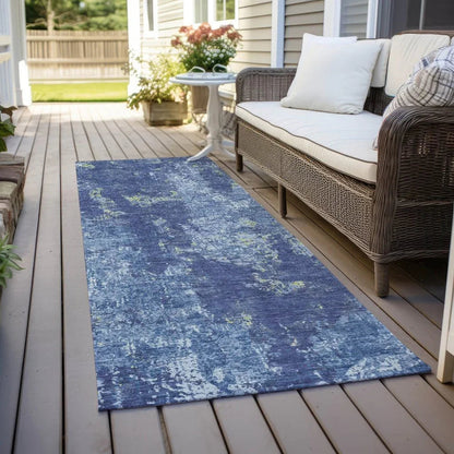 Veldan Blue Washable Indoor - Outdoor Rug - LOOMLAN - LOOMLAN Rugs - Outdoor Rugs