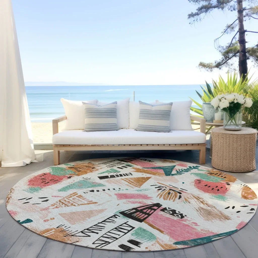 Veldorah Ivory Washable Indoor - Outdoor Rug - LOOMLAN - LOOMLAN Rugs - Outdoor Rugs