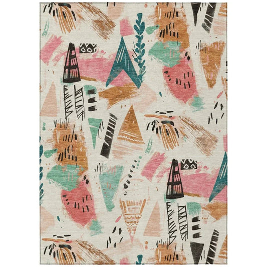 Veldorah Ivory Washable Indoor - Outdoor Rug - LOOMLAN - LOOMLAN Rugs - Outdoor Rugs