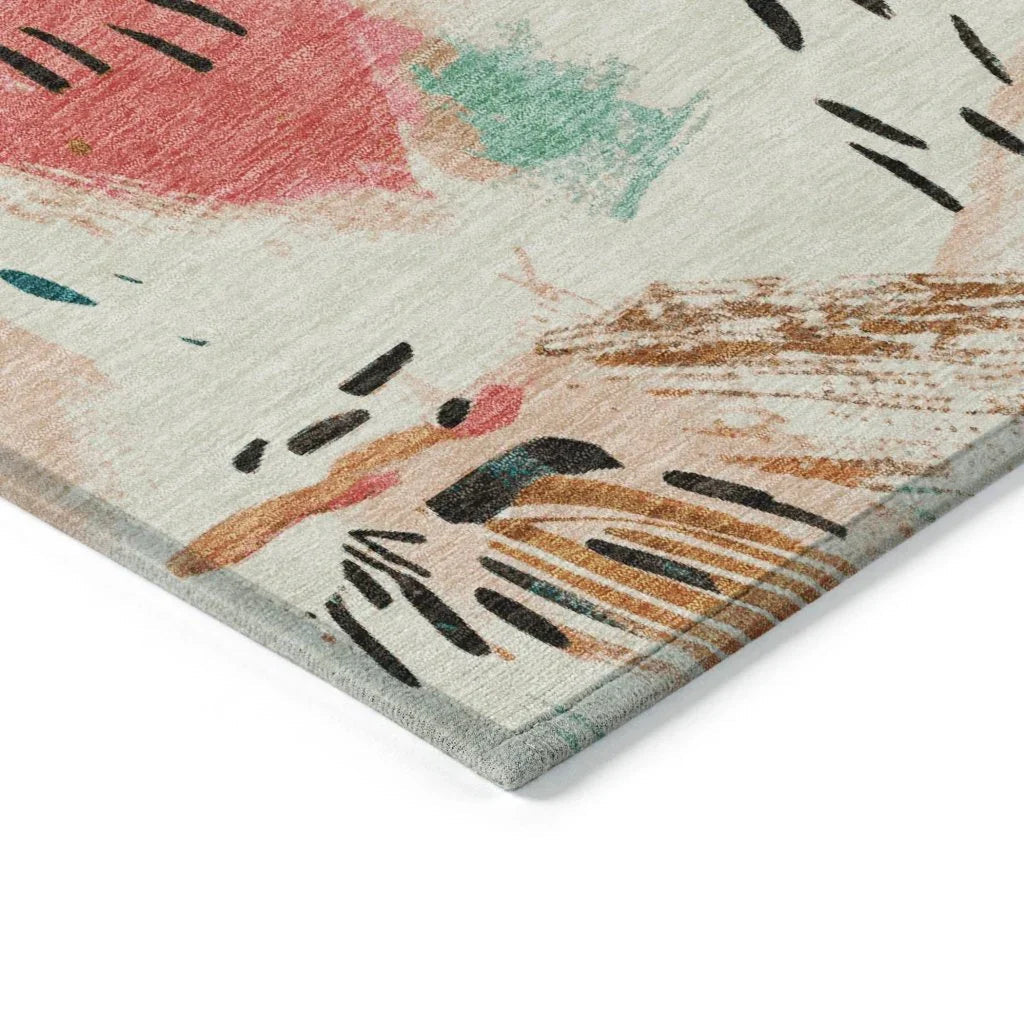 Veldorah Ivory Washable Indoor - Outdoor Rug - LOOMLAN - LOOMLAN Rugs - Outdoor Rugs
