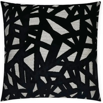 Veleri Black Abstract Black Grey Large Throw Pillow - LOOMLAN - D.V. Kap - Throw Pillows