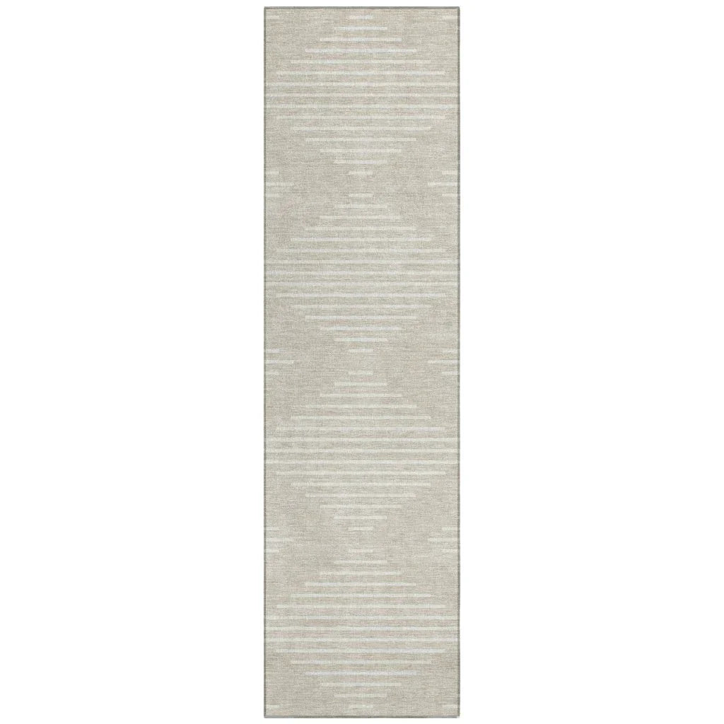 Velina Beige Washable Indoor-Outdoor Rug-Outdoor Rugs-LOOMLAN Rugs-2'3" x 7'6"-LOOMLAN
