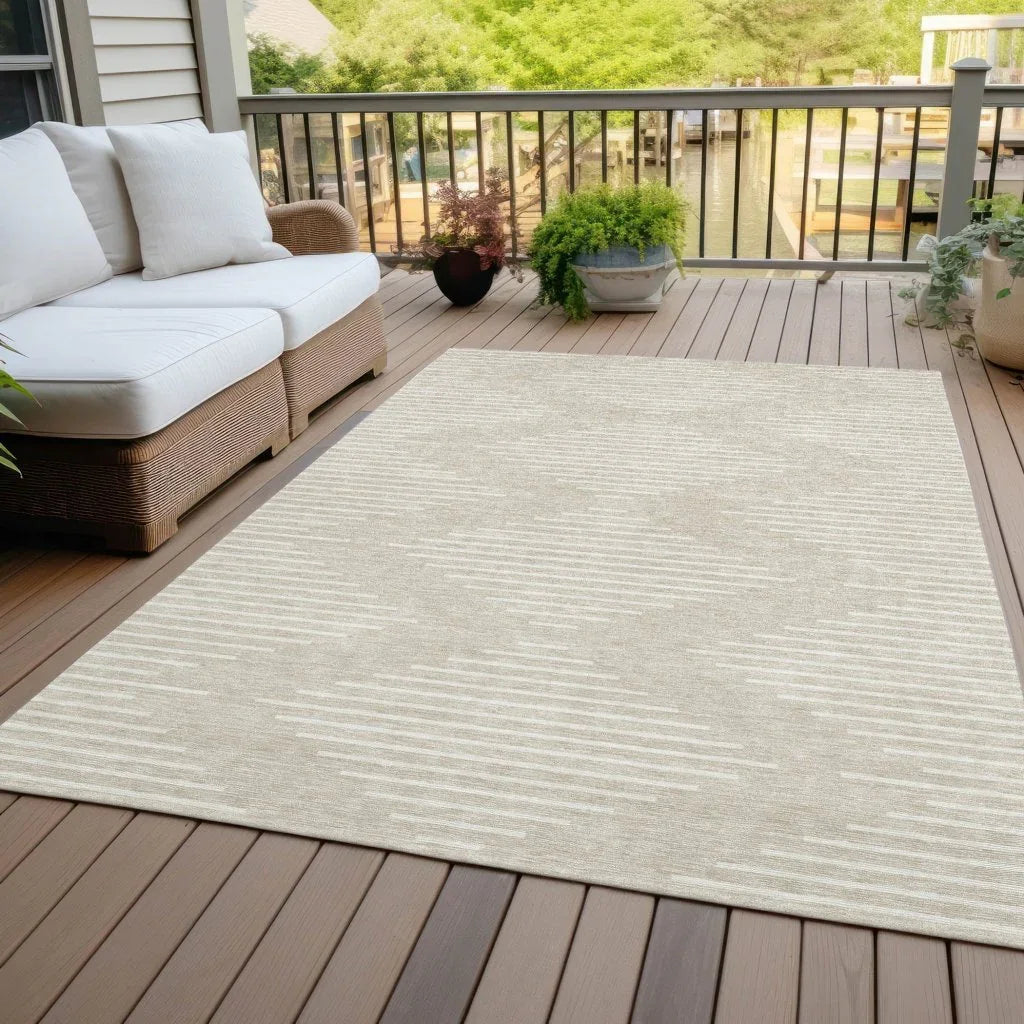 Velina Beige Washable Indoor-Outdoor Rug-Outdoor Rugs-LOOMLAN Rugs-LOOMLAN
