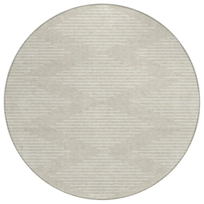 Velina Beige Washable Indoor-Outdoor Rug-Outdoor Rugs-LOOMLAN Rugs-8' x 8'-LOOMLAN