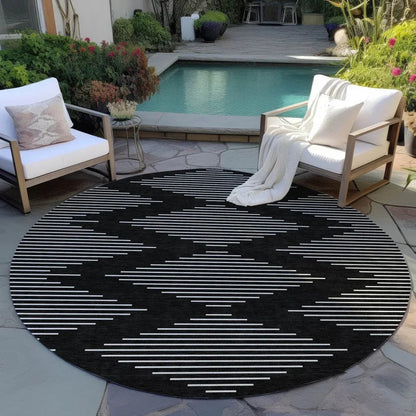 Velina Black Washable Indoor-Outdoor Rug-Outdoor Rugs-LOOMLAN Rugs-LOOMLAN