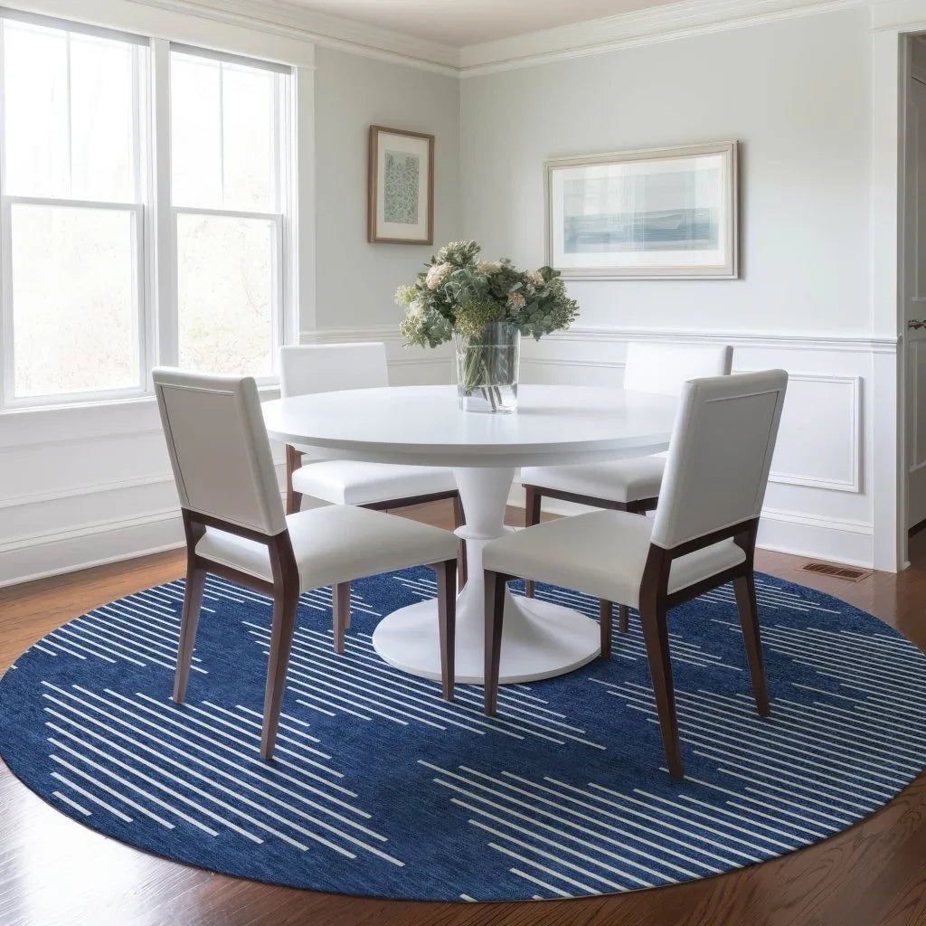 Velina Blue Washable Indoor-Outdoor Rug-Outdoor Rugs-LOOMLAN Rugs-LOOMLAN