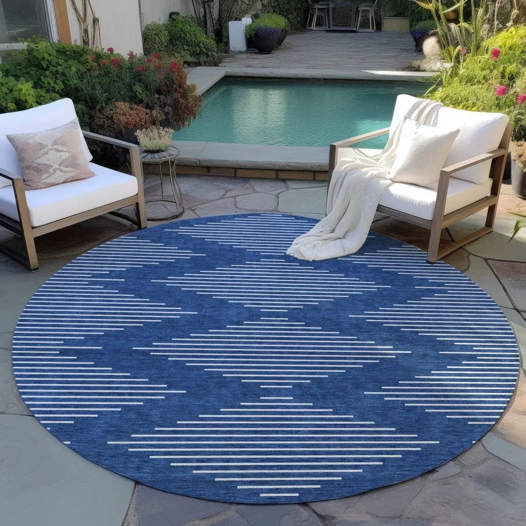 Velina Blue Washable Indoor-Outdoor Rug-Outdoor Rugs-LOOMLAN Rugs-LOOMLAN