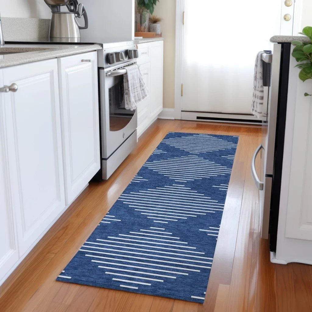 Velina Blue Washable Indoor-Outdoor Rug-Outdoor Rugs-LOOMLAN Rugs-LOOMLAN