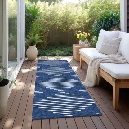 Velina Blue Washable Indoor-Outdoor Rug-Outdoor Rugs-LOOMLAN Rugs-LOOMLAN