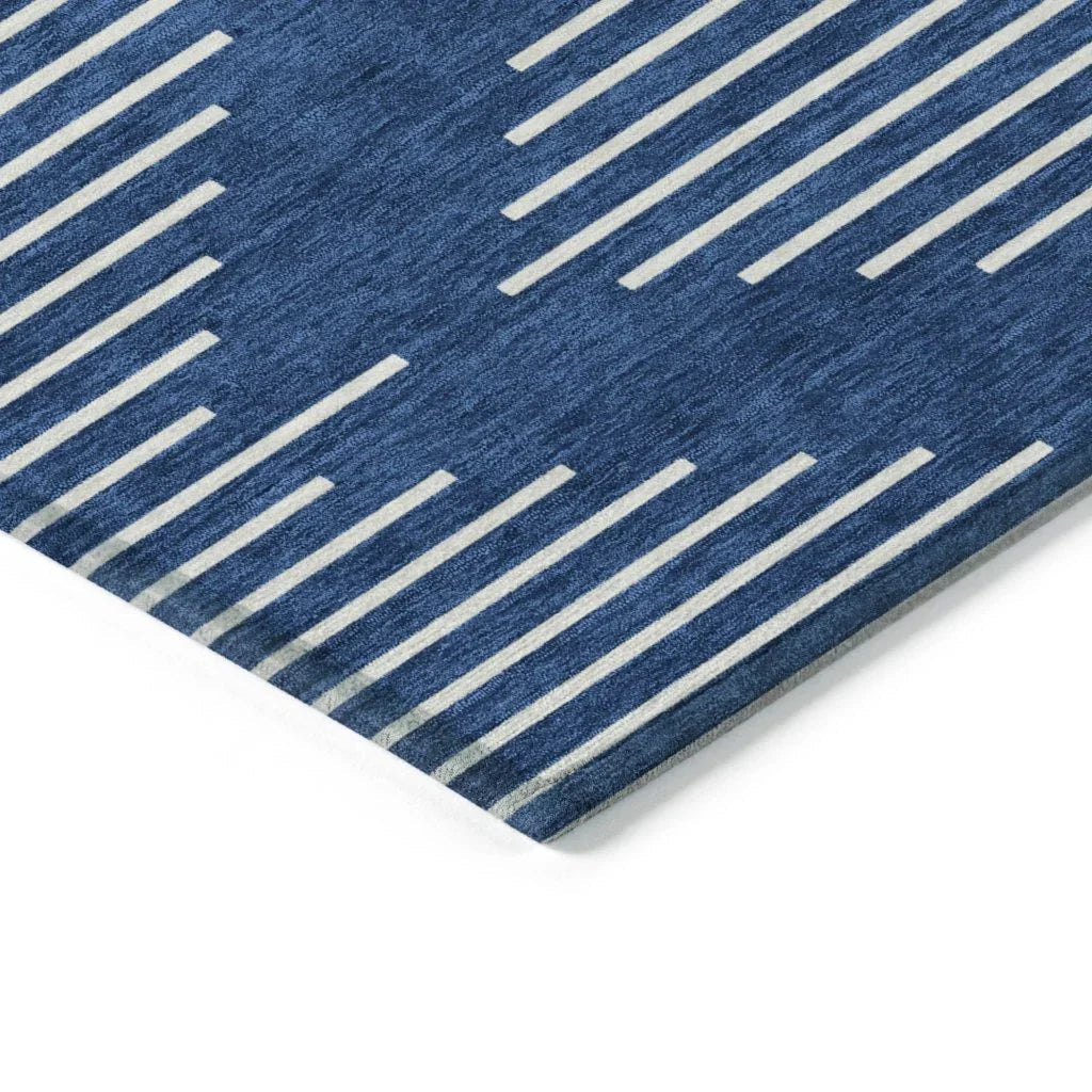 Velina Blue Washable Indoor-Outdoor Rug-Outdoor Rugs-LOOMLAN Rugs-LOOMLAN