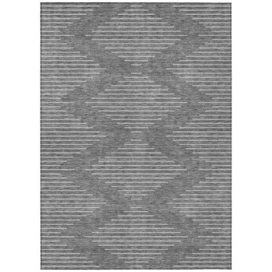 Velina Charcoal Washable Indoor-Outdoor Rug-Outdoor Rugs-LOOMLAN Rugs-2'6" x 3'10"-LOOMLAN