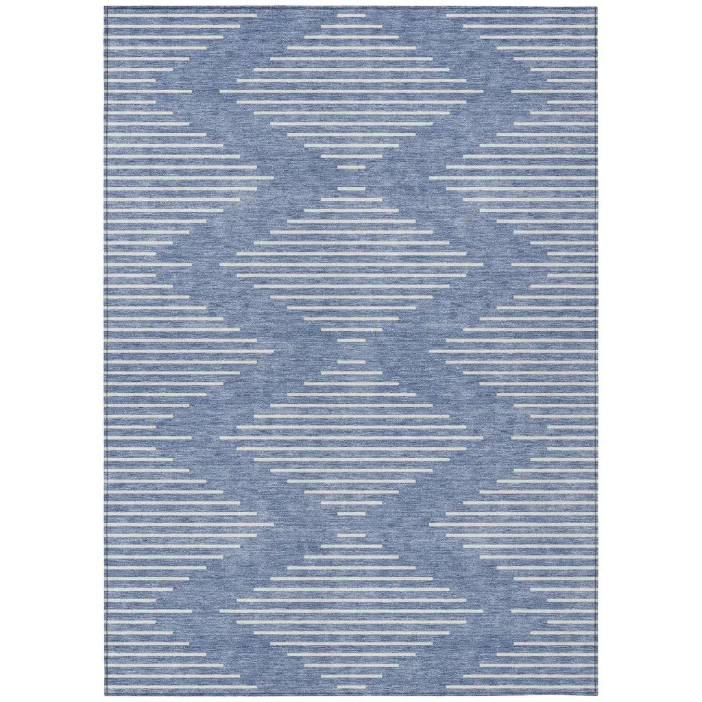 Velina Denim Washable Indoor-Outdoor Rug-Outdoor Rugs-LOOMLAN Rugs-2'6" x 3'10"-LOOMLAN