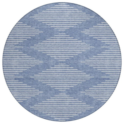 Velina Denim Washable Indoor-Outdoor Rug-Outdoor Rugs-LOOMLAN Rugs-8' x 8'-LOOMLAN