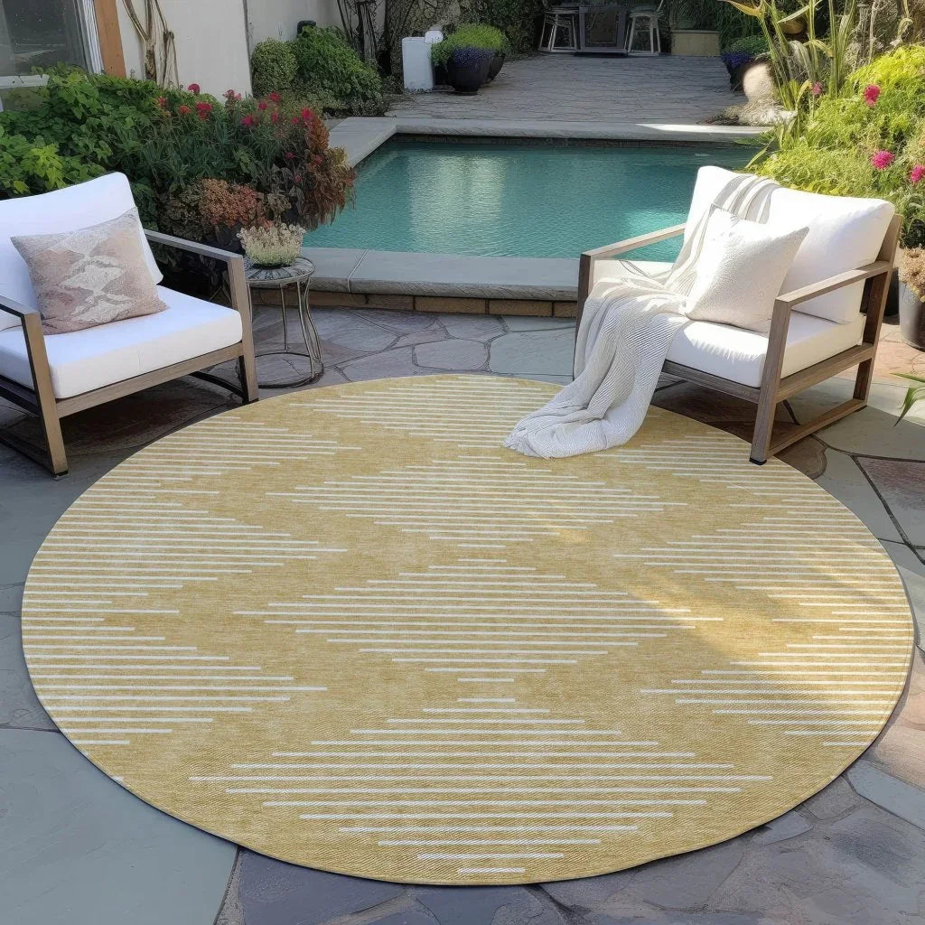 Velina Gold Washable Indoor-Outdoor Rug-Outdoor Rugs-LOOMLAN Rugs-LOOMLAN