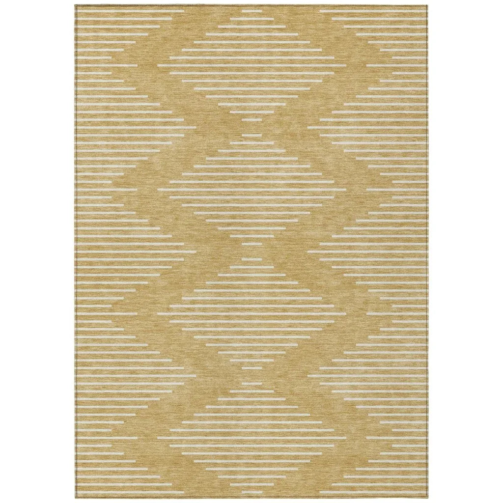Velina Gold Washable Indoor-Outdoor Rug-Outdoor Rugs-LOOMLAN Rugs-2'6" x 3'10"-LOOMLAN