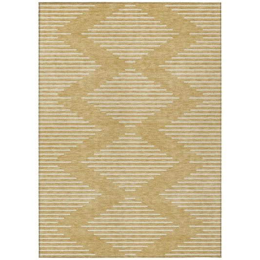Velina Gold Washable Indoor-Outdoor Rug-Outdoor Rugs-LOOMLAN Rugs-2'6" x 3'10"-LOOMLAN