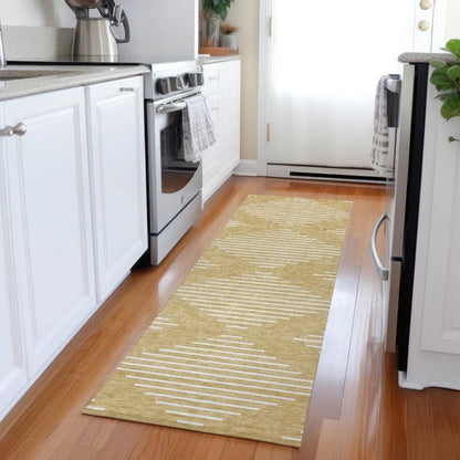 Velina Gold Washable Indoor-Outdoor Rug-Outdoor Rugs-LOOMLAN Rugs-LOOMLAN