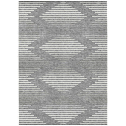 Velina Gray Washable Indoor-Outdoor Rug-Outdoor Rugs-LOOMLAN Rugs-2'6" x 3'10"-LOOMLAN