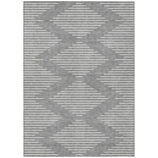 Velina Gray Washable Indoor-Outdoor Rug-Outdoor Rugs-LOOMLAN Rugs-2'6" x 3'10"-LOOMLAN