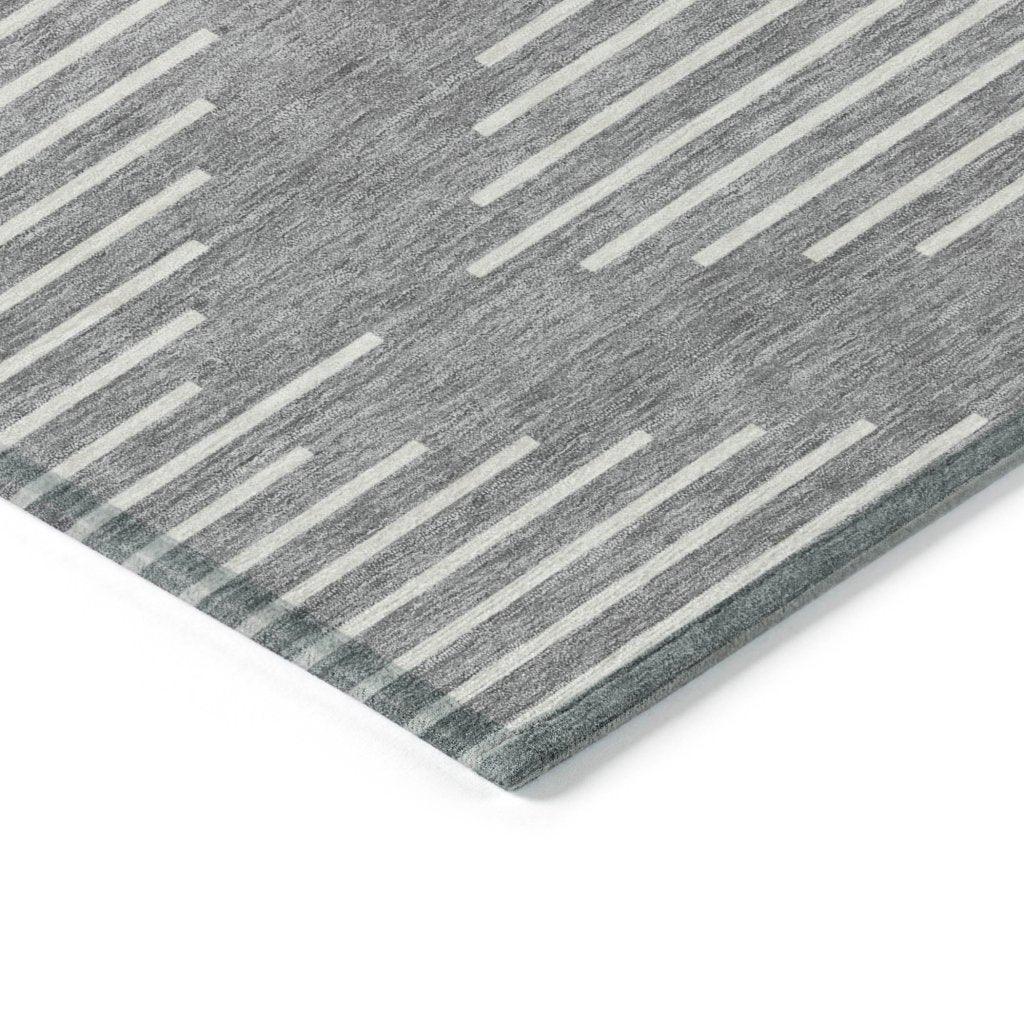 Velina Gray Washable Indoor-Outdoor Rug-Outdoor Rugs-LOOMLAN Rugs-LOOMLAN