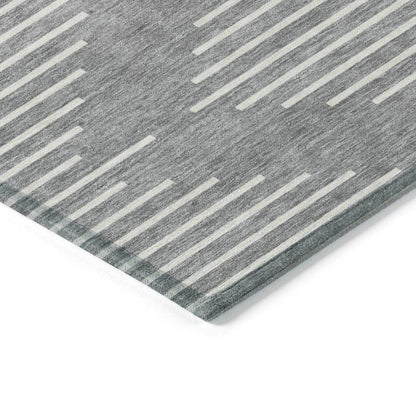 Velina Gray Washable Indoor-Outdoor Rug-Outdoor Rugs-LOOMLAN Rugs-LOOMLAN