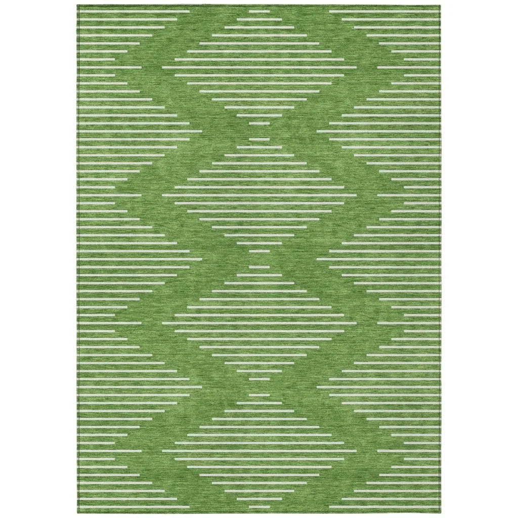 Velina Green Washable Indoor-Outdoor Rug-Outdoor Rugs-LOOMLAN Rugs-2'6" x 3'10"-LOOMLAN