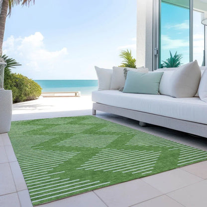 Velina Green Washable Indoor-Outdoor Rug-Outdoor Rugs-LOOMLAN Rugs-LOOMLAN
