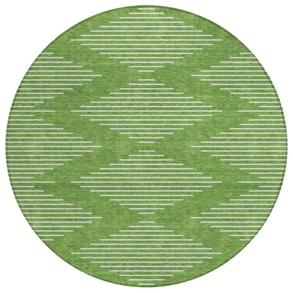 Velina Green Washable Indoor-Outdoor Rug-Outdoor Rugs-LOOMLAN Rugs-8' x 8'-LOOMLAN