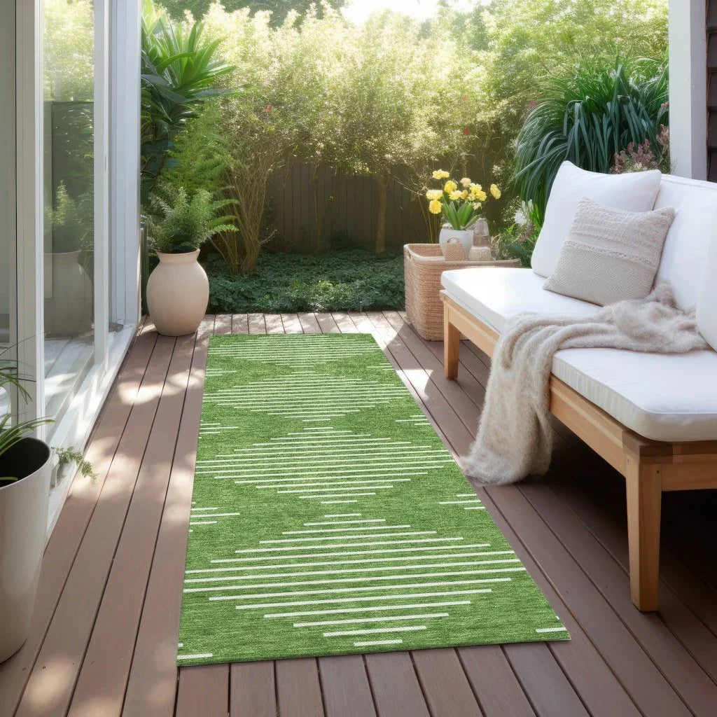 Velina Green Washable Indoor-Outdoor Rug-Outdoor Rugs-LOOMLAN Rugs-LOOMLAN