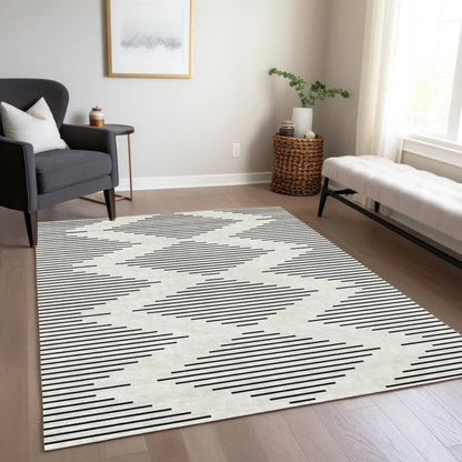 Velina Ivory Washable Indoor-Outdoor Rug-Outdoor Rugs-LOOMLAN Rugs-LOOMLAN