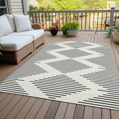 Velina Ivory Washable Indoor-Outdoor Rug-Outdoor Rugs-LOOMLAN Rugs-LOOMLAN