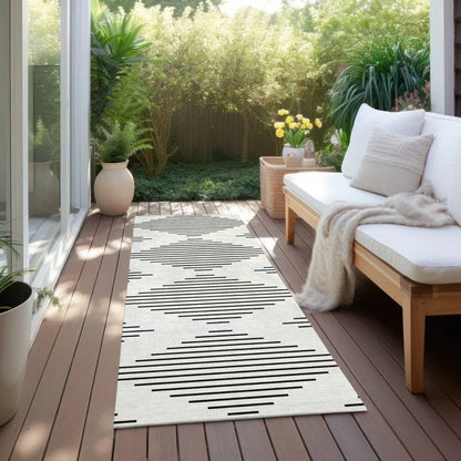Velina Ivory Washable Indoor-Outdoor Rug-Outdoor Rugs-LOOMLAN Rugs-LOOMLAN