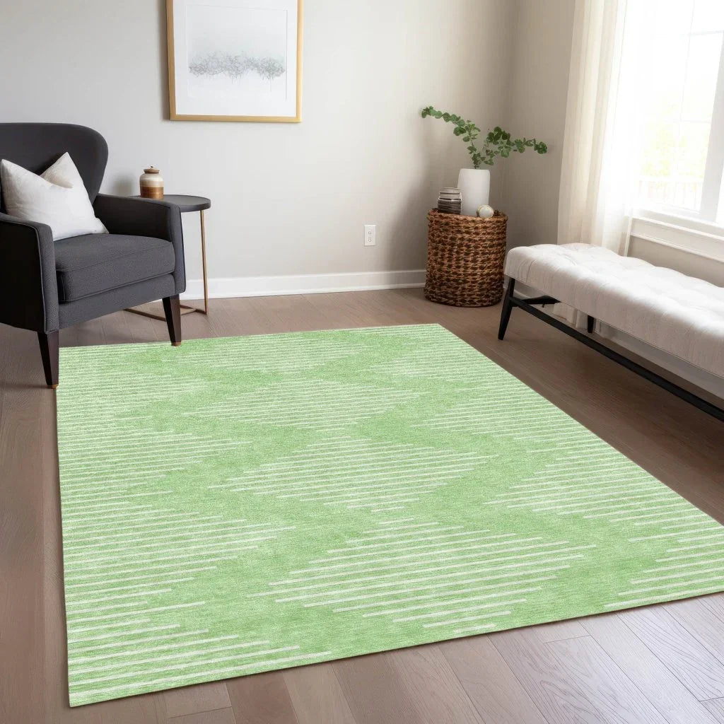 Velina Mint Washable Indoor-Outdoor Rug-Outdoor Rugs-LOOMLAN Rugs-LOOMLAN