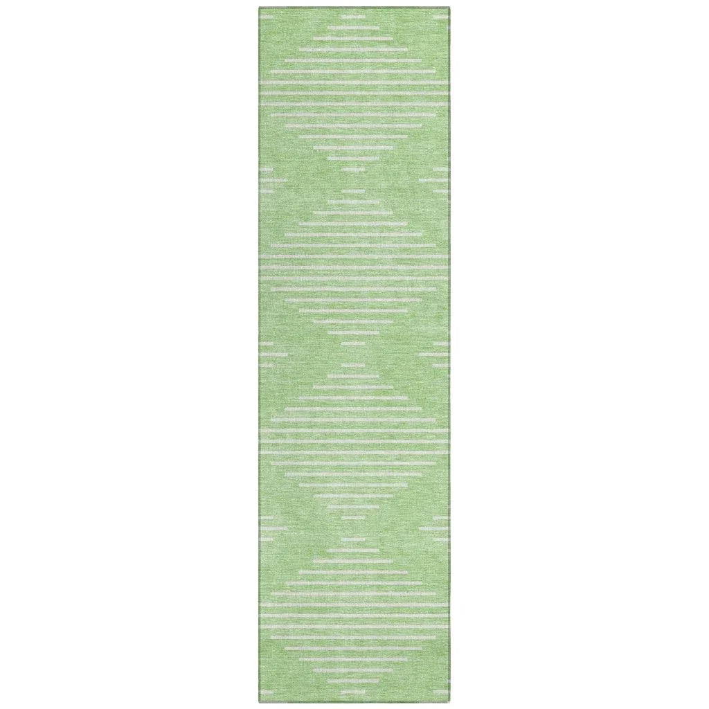 Velina Mint Washable Indoor-Outdoor Rug-Outdoor Rugs-LOOMLAN Rugs-2'3" x 7'6"-LOOMLAN