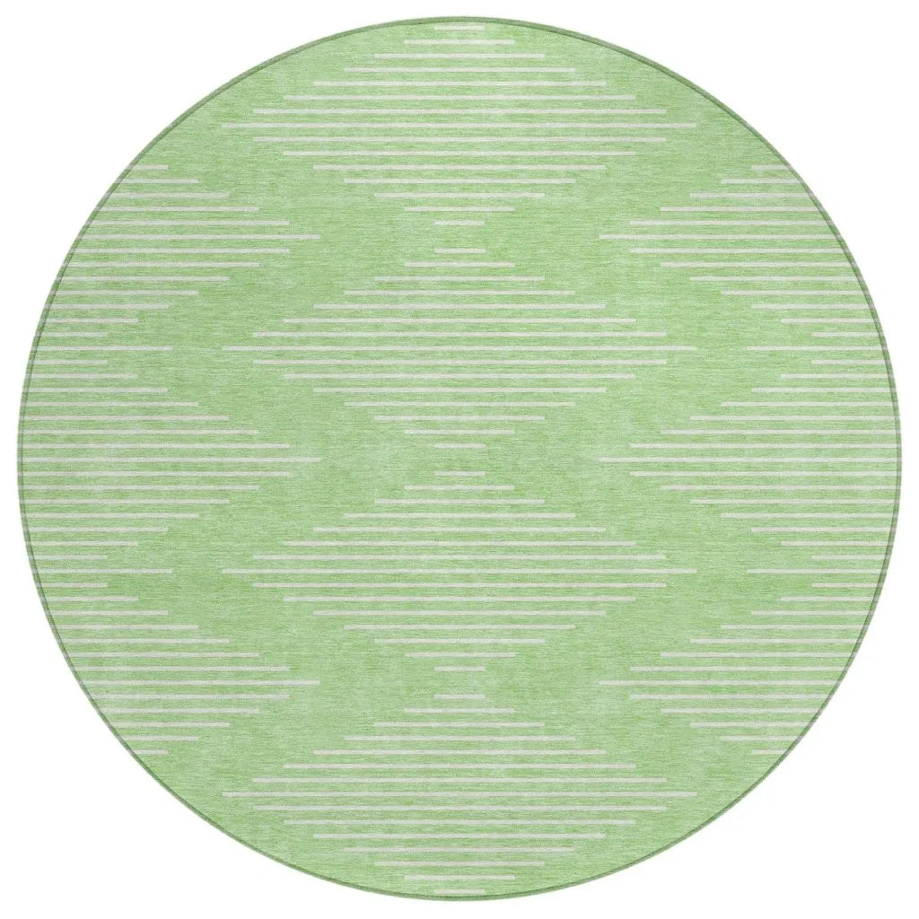 Velina Mint Washable Indoor-Outdoor Rug-Outdoor Rugs-LOOMLAN Rugs-8' x 8'-LOOMLAN