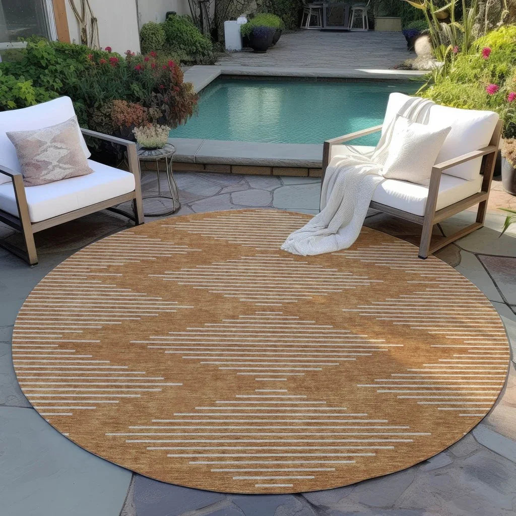 Velina Orange Washable Indoor-Outdoor Rug-Outdoor Rugs-LOOMLAN Rugs-LOOMLAN