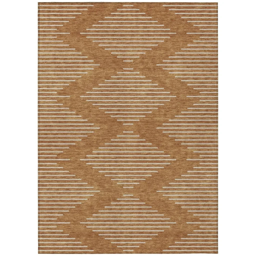 Velina Orange Washable Indoor-Outdoor Rug-Outdoor Rugs-LOOMLAN Rugs-2'6" x 3'10"-LOOMLAN