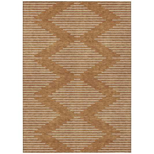 Velina Orange Washable Indoor-Outdoor Rug-Outdoor Rugs-LOOMLAN Rugs-2'6" x 3'10"-LOOMLAN