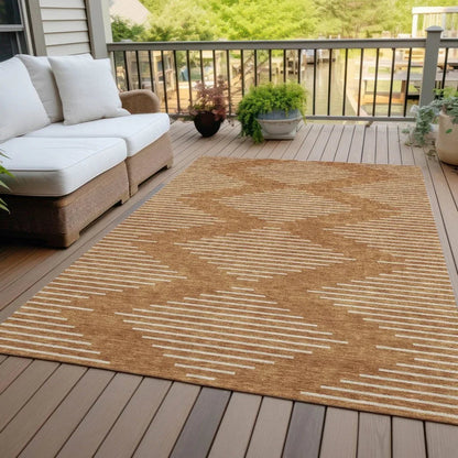 Velina Orange Washable Indoor-Outdoor Rug-Outdoor Rugs-LOOMLAN Rugs-LOOMLAN