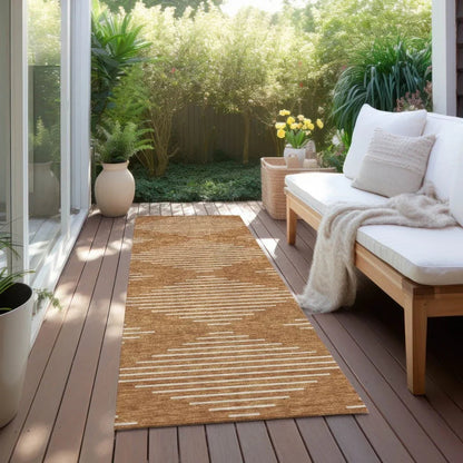Velina Orange Washable Indoor-Outdoor Rug-Outdoor Rugs-LOOMLAN Rugs-LOOMLAN