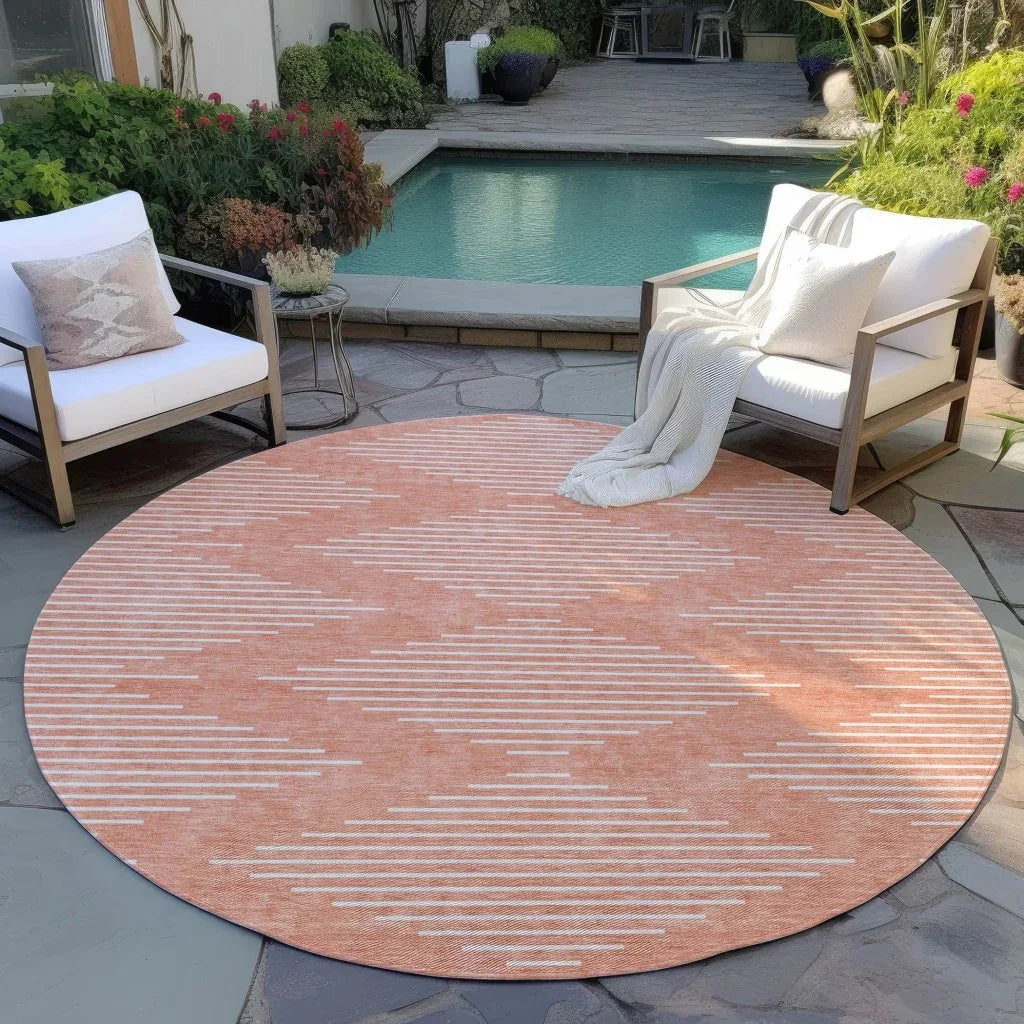 Velina Salmon Washable Indoor-Outdoor Rug-Outdoor Rugs-LOOMLAN Rugs-LOOMLAN