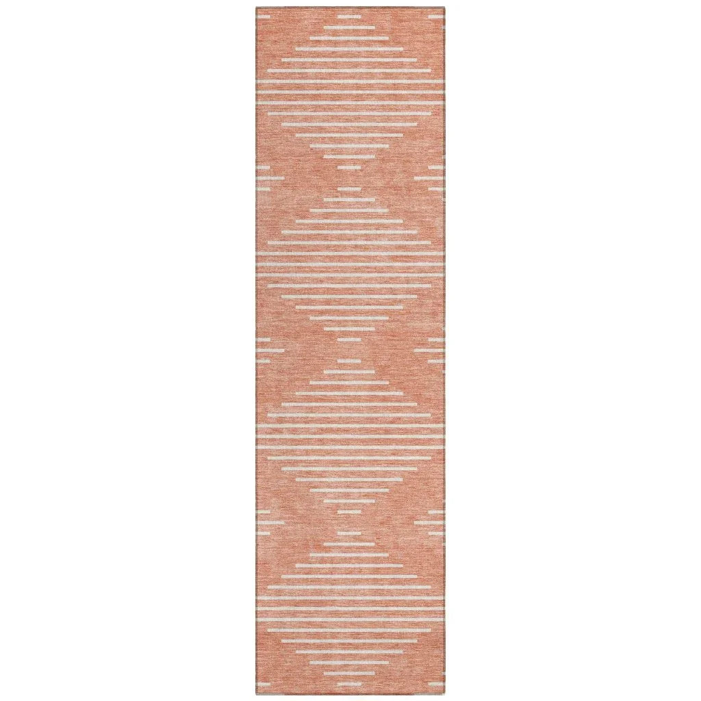Velina Salmon Washable Indoor-Outdoor Rug-Outdoor Rugs-LOOMLAN Rugs-2'3" x 7'6"-LOOMLAN