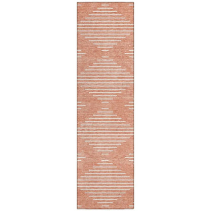 Velina Salmon Washable Indoor-Outdoor Rug-Outdoor Rugs-LOOMLAN Rugs-2'3" x 7'6"-LOOMLAN