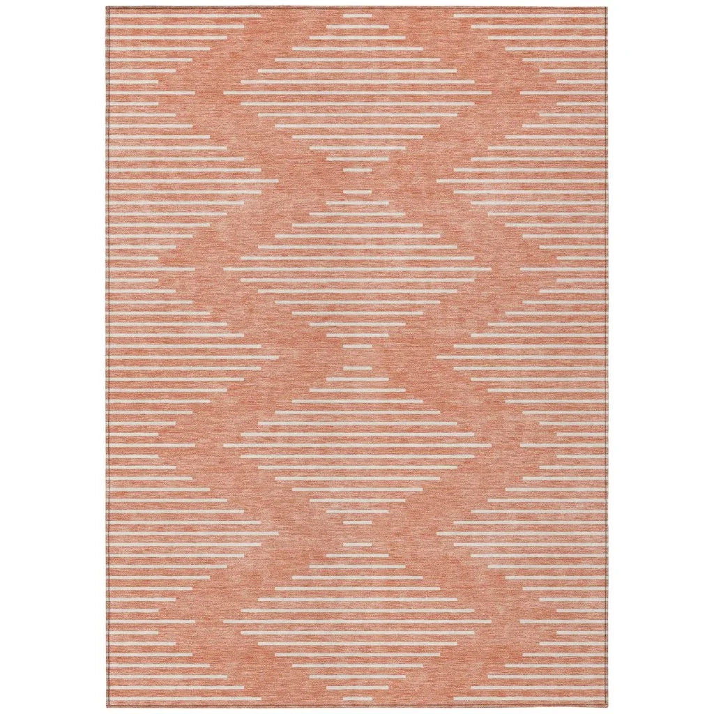 Velina Salmon Washable Indoor-Outdoor Rug-Outdoor Rugs-LOOMLAN Rugs-2'6" x 3'10"-LOOMLAN